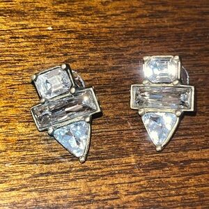 Clear Crystal Geometric Earrings Arrowhead Shape